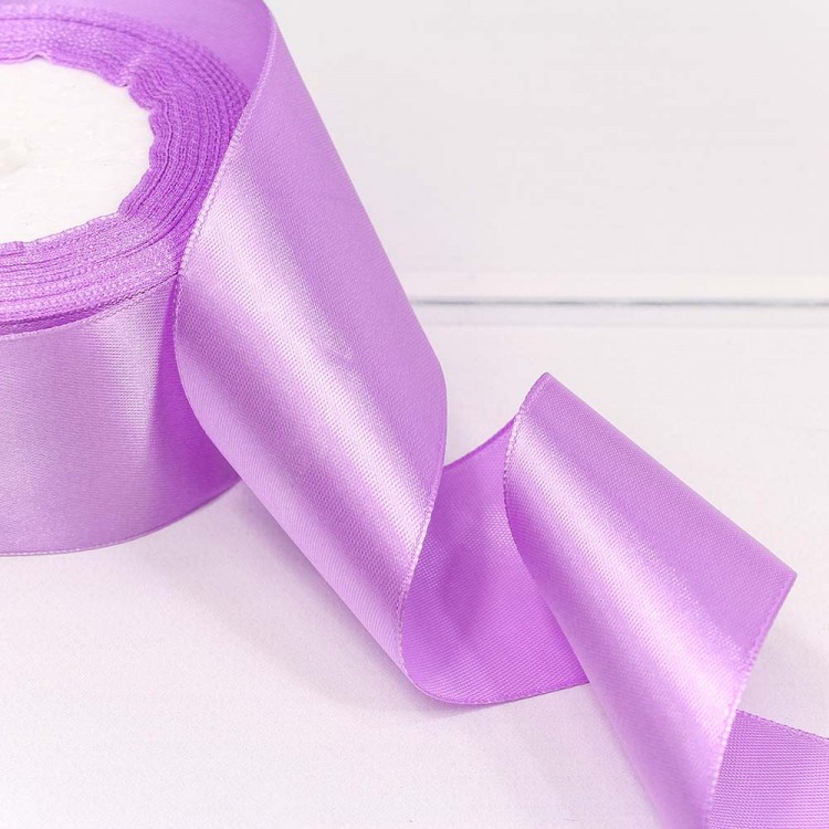 Лента Атласная Сатин 5см*25ярд Фиалковый 1/4 1/48 Арт: 562-50/113