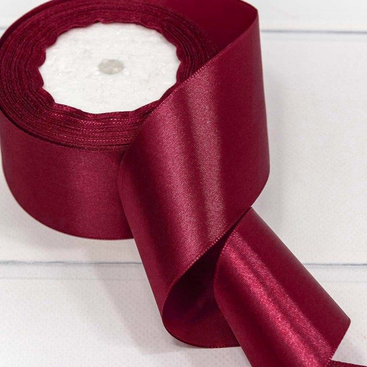 Лента Атласная Сатин 5см*25ярд Вишнёвый 1/4 1/160 Арт: 562-50/86