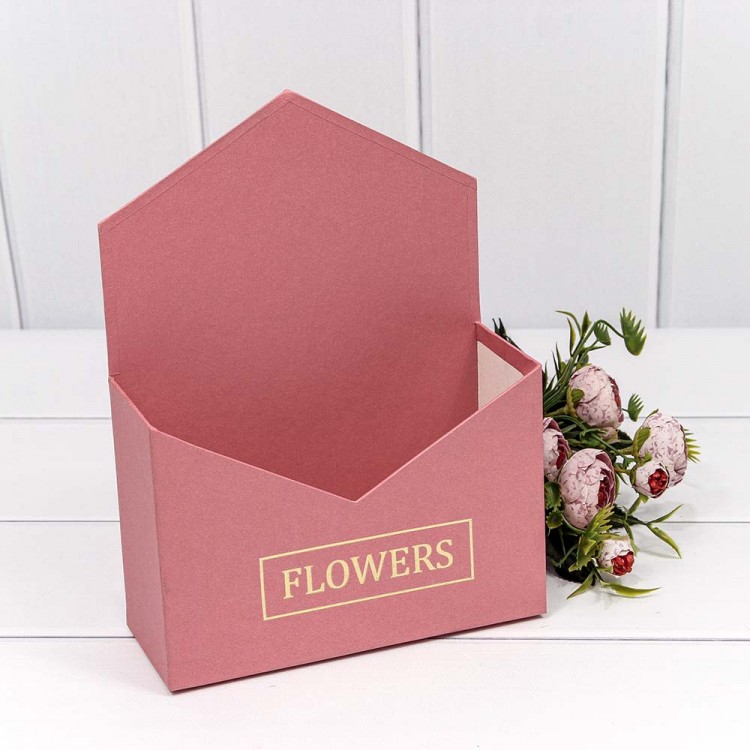 Коробка "Конверт" 18*24*7 "Flowers" Красный 1/8 1/72 Арт: KPL0005