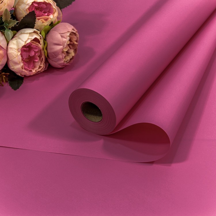 Плёнка 58см 800г матовая "Корейская" 65мкм Тёмно-розовый 1/12 Арт: 1838/212