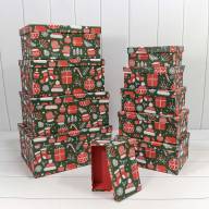 Коробки Прямоугольные Набор 1/10 34*26*15,3 &quot;Новый год&quot;-2306 1/6 Арт: 730604/2306 - Коробки Прямоугольные Набор 1/10 34*26*15,3 "Новый год"-2306 1/6 Арт: 730604/2306