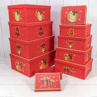 Коробки Прямоугольные Набор 1/10 37,5*29*16 &quot;Новый год&quot;-3000 1/4 Арт: 730605/3000 - Коробки Прямоугольные Набор 1/10 37,5*29*16 "Новый год"-3000 1/4 Арт: 730605/3000