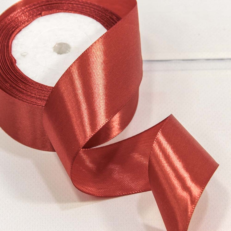 Лента Атласная Сатин 3,8см*25ярд Коричнево-красный 1/5 1/200 Арт: 562-38/139
