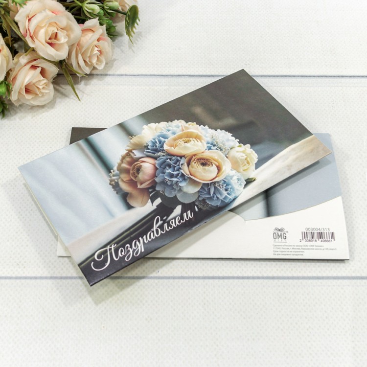 Конверт подарочный 16,5*9см 313 1/10 1/250 Арт: 003004/313