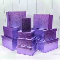 Коробки Прямоугольные Набор 1/10 35,5*30*17 &quot;Кожа крокодила&quot; Фиолетовый 1/6 Арт: 720688/3 - Коробки Прямоугольные Набор 1/10 35,5*30*17 "Кожа крокодила" Фиолетовый 1/6 Арт: 720688/3