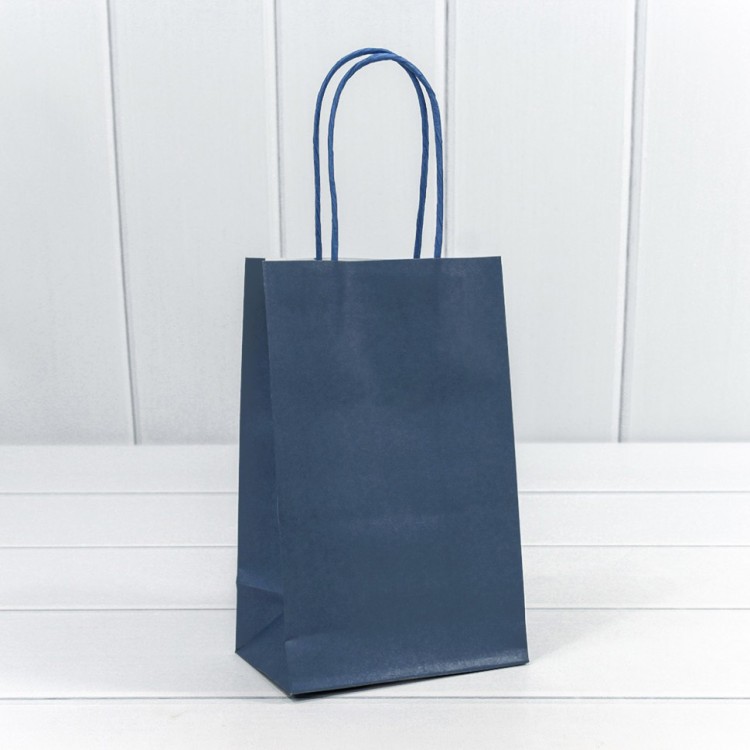 Пакет подарочный Крафт Синий 13*21*8 120г 1/20 1/240 Арт: 214G/7693