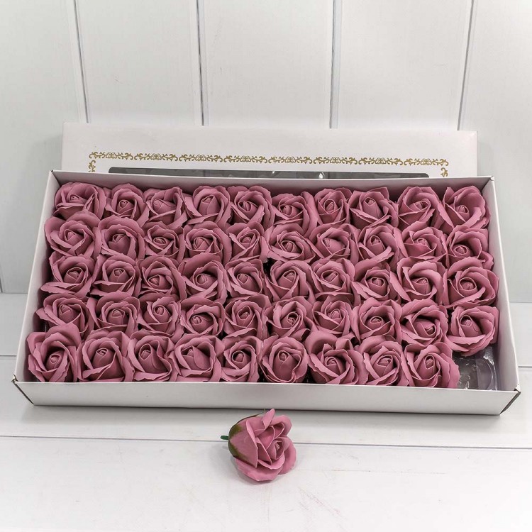 Декоративный цветок-мыло "Роза" класс А Лиловый 5,5*4 50шт. 1/20 Арт: 420055/13