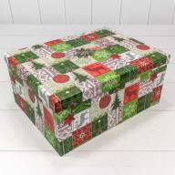 Коробки Прямоугольные Набор 1/10 34*26*15,3 &quot;Новогодние узоры&quot; 1/6 Арт: 730604/1330 - Коробки Прямоугольные Набор 1/10 34*26*15,3 "Новогодние узоры" 1/6 Арт: 730604/1330