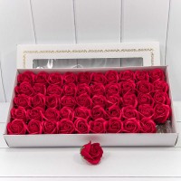 Декоративный цветок-мыло "Роза" класс А Красный 5,5*4 50шт. 1/20 Арт: 420055/17