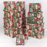 Коробки Прямоугольные Набор 1/10 34*26*15,3 &quot;Новый год&quot;-3021 1/6 Арт: 730604/3021 - Коробки Прямоугольные Набор 1/10 34*26*15,3 "Новый год"-3021 1/6 Арт: 730604/3021