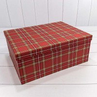 Коробки Прямоугольные Набор 1/15 42,5*33*17,6 "Клетка" Красный 1/2 Арт: 721902/500