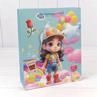 Пакет подарочный с 3D аппликацией &quot;Детский&quot; (микс 265) 26*32*10 210г 1/20 1/240 Арт: 000265C - Пакет подарочный с 3D аппликацией "Детский" (микс 265) 26*32*10 210г 1/20 1/240 Арт: 000265C