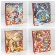 Пакет подарочный &quot;Новый год&quot; (микс 421) 26*32*10 210г 1/20 1/240 Арт: 300421C - Пакет подарочный "Новый год" (микс 421) 26*32*10 210г 1/20 1/240 Арт: 300421C