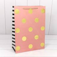 Пакет подарочный с тиснением &quot;Горох&quot; (микс) 32*45*15 210г 1/20 1/120 Арт: 000123A - Пакет подарочный с тиснением "Горох" (микс) 32*45*15 210г 1/20 1/120 Арт: 000123A