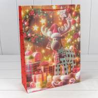 Пакет подарочный &quot;Новый год&quot; (микс 421) 30*41,5*12 210г 1/20 1/120 Арт: 300421A - Пакет подарочный "Новый год" (микс 421) 30*41,5*12 210г 1/20 1/120 Арт: 300421A