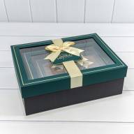 Коробки Прямоугольные Набор 1/3 33,5*25*11,5 с окошком и бантом Синевато-зелёный/Чёрный 1/12 Арт: 721306/6 - Коробки Прямоугольные Набор 1/3 33,5*25*11,5 с окошком и бантом Синевато-зелёный/Чёрный 1/12 Арт: 721306/6