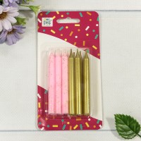 Свечи для торта набор (12 шт.) 8см (микс 13) 1/12 1/144 Арт: 20010-95/13