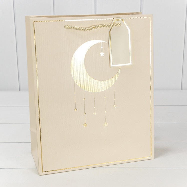 Пакет подарочный с тиснением "Полумесяц" (291) 26*32*12 210г Бежевый 1/20 1/240 Арт: 000291C/5