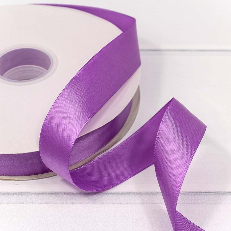 Лента Атласная Полиэстер класс А 2,5см*100ярд Фиолетовый 1/8 1/32 Арт: 556-25/466