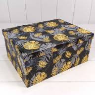 Коробки Прямоугольные Набор 1/10 34*26*15,3 "Листья на чёрном фоне" 1/6 Арт: 721604/1812 - Коробки Прямоугольные Набор 1/10 34*26*15,3 "Листья на чёрном фоне" 1/6 Арт: 721604/1812