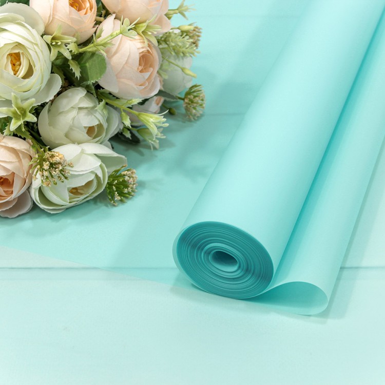 Плёнка 0,59*34м 900г матовая однотонная 55мкм Светло-синий 1/6 1/12 Арт: 90057/0821