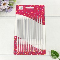 Свечи для торта набор (12 шт.) 10,5см Серебряный 1/24 1/288 Арт: 20010-7/2