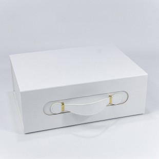Коробка Прямоугольная 33*25*12 складная на магнитах с ручкой Белый 1/32 Арт: 721237/417