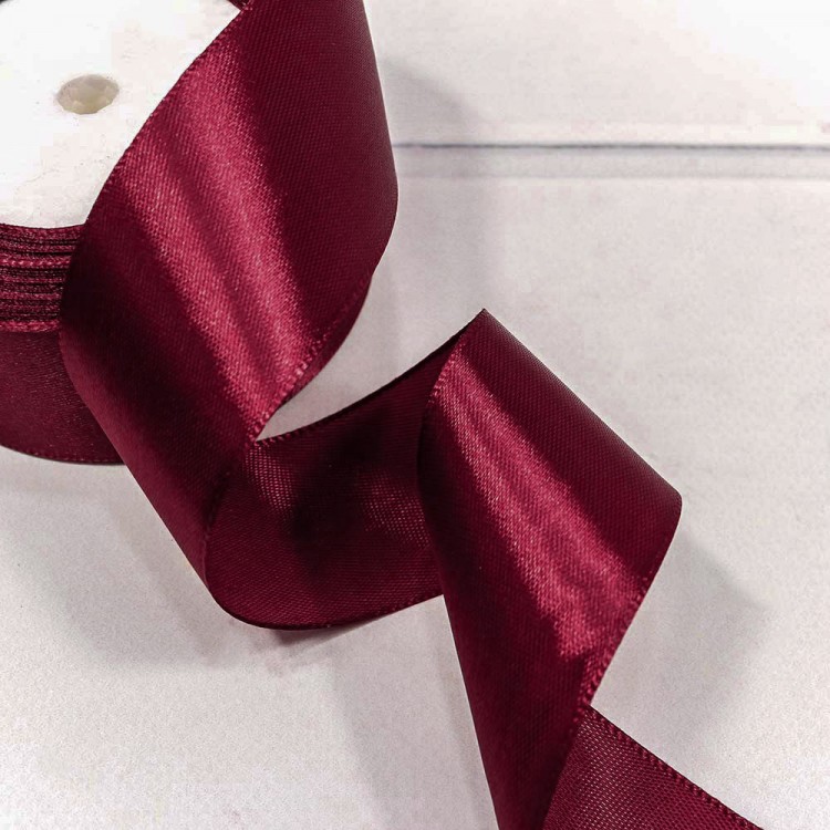 Лента Атласная Сатин 3,8см*25ярд Вишнёвый 1/5 1/60 Арт: 562-38/86