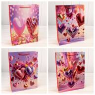 Пакет подарочный с 3D аппликацией "Сердца" (микс 112) 30*41,5*12 210г 1/20 1/80 Арт: 000112A - Пакет подарочный с 3D аппликацией "Сердца" (микс 112) 30*41,5*12 210г 1/20 1/80 Арт: 000112A
