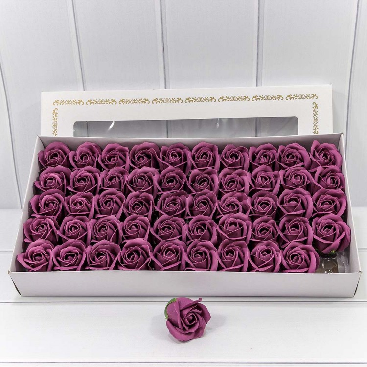 Декоративный цветок-мыло "Роза" класс А Глубокий пурпурный 5,5*4 50шт. 1/20 Арт: 420055/229