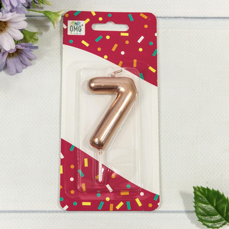 Свеча для торта Цифра 7 Бронзовый 6см 1/12 1/120 Арт: 20010-91/7