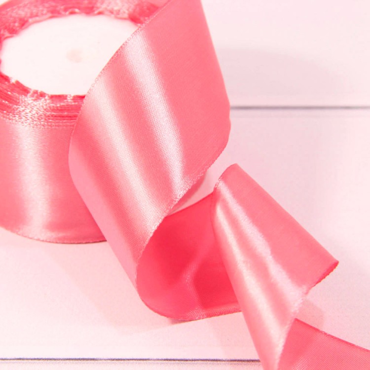 Лента Атласная Сатин 5см*25ярд Розовый-05 1/4 1/48 Арт: 562-50/05