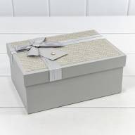 Коробки Прямоугольные Набор 1/3 22,5*16*9,5 с бантом и клубничкой &quot;Плетёнка&quot; Серый 1/20 Арт: 721640/2 - Коробки Прямоугольные Набор 1/3 22,5*16*9,5 с бантом и клубничкой "Плетёнка" Серый 1/20 Арт: 721640/2