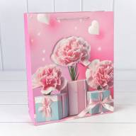 Пакет подарочный с 3D аппликацией "Гвоздики" (микс 260) 26*32*10 210г 1/20 1/240 Арт: 000260C - Пакет подарочный с 3D аппликацией "Гвоздики" (микс 260) 26*32*10 210г 1/20 1/240 Арт: 000260C